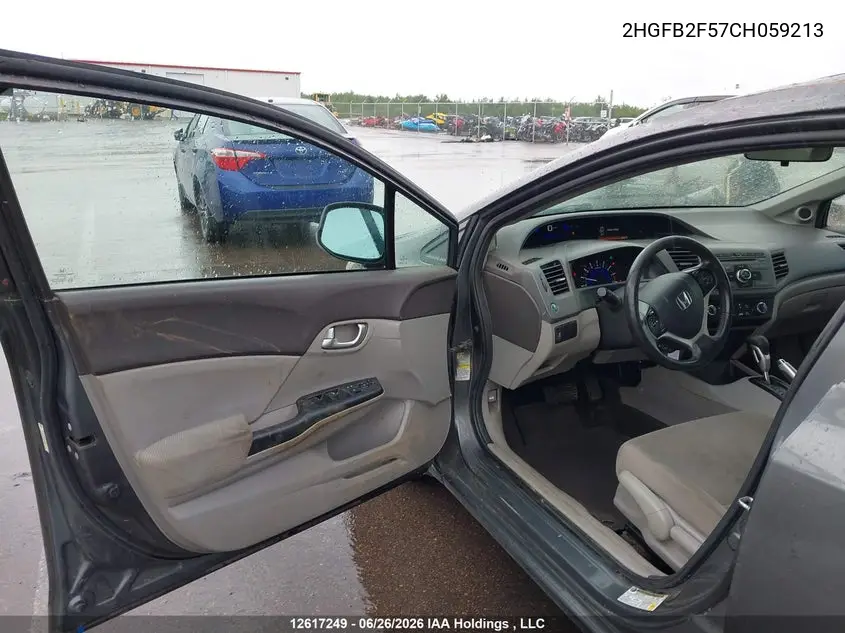 2012 HONDA CIVIC VIN 2HGFB2F57CH059213 — фото 17