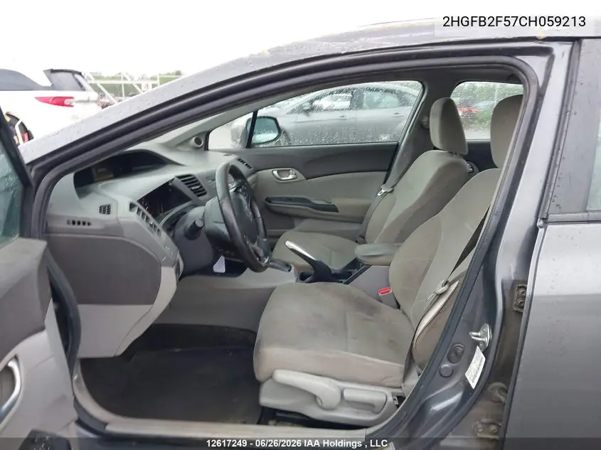 2012 HONDA CIVIC VIN 2HGFB2F57CH059213 — фото 18