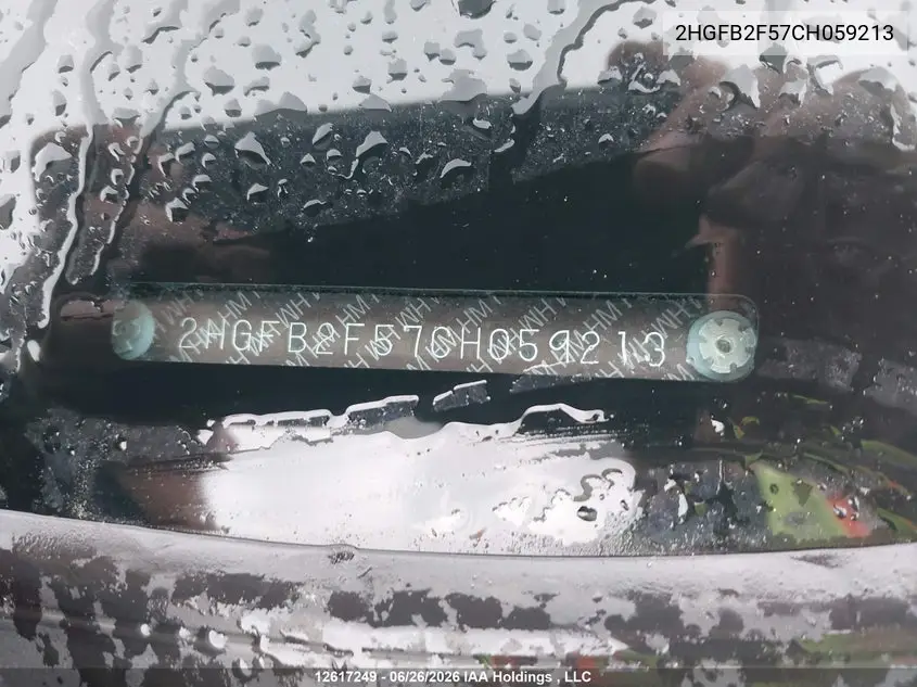 2012 HONDA CIVIC VIN 2HGFB2F57CH059213 — фото 19