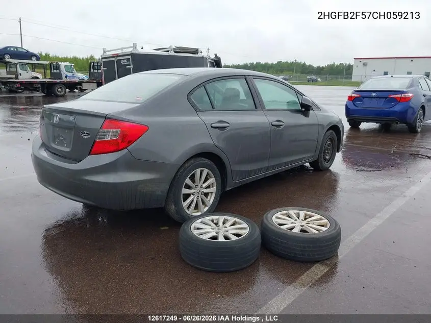 2012 HONDA CIVIC VIN 2HGFB2F57CH059213 — фото 4