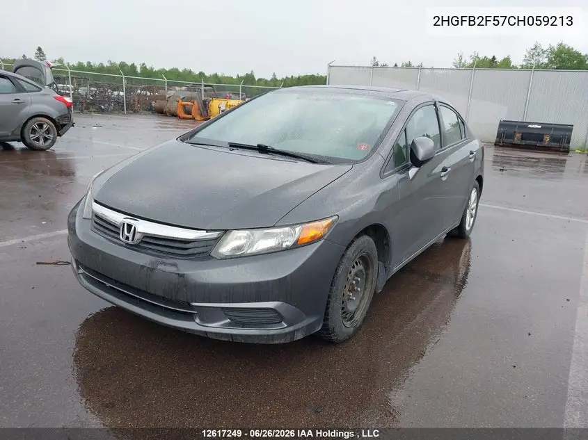2012 HONDA CIVIC VIN 2HGFB2F57CH059213 — фото 6