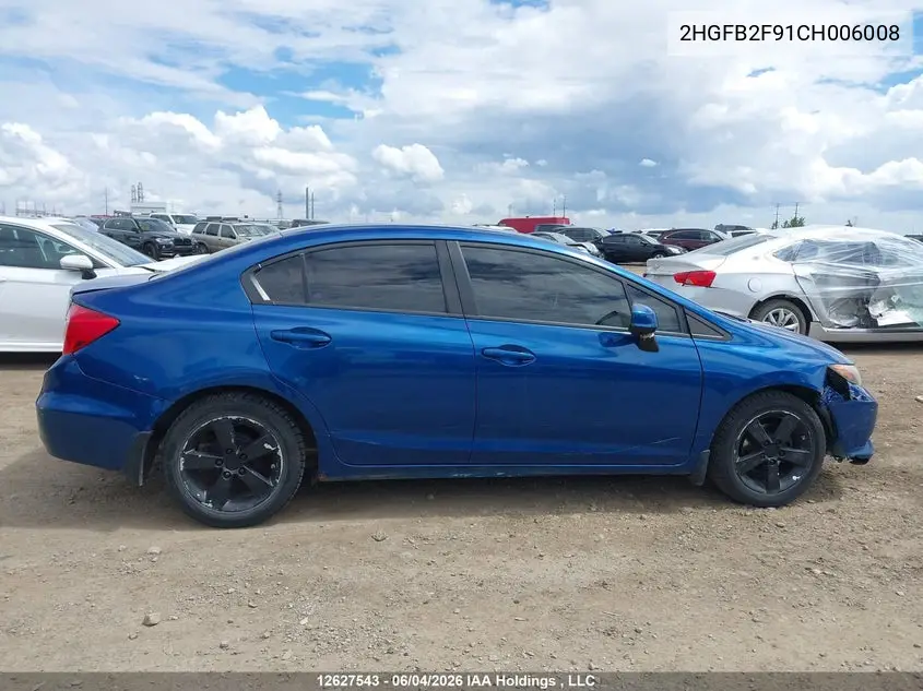 2012 HONDA CIVIC VIN 2HGFB2F91CH006008 — фото 13
