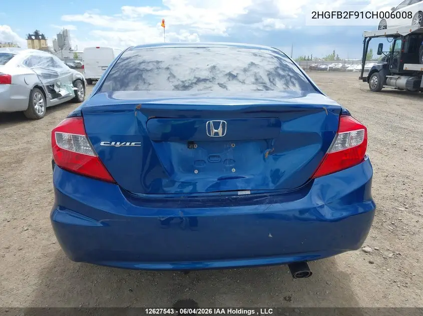 2012 HONDA CIVIC VIN 2HGFB2F91CH006008 — фото 16