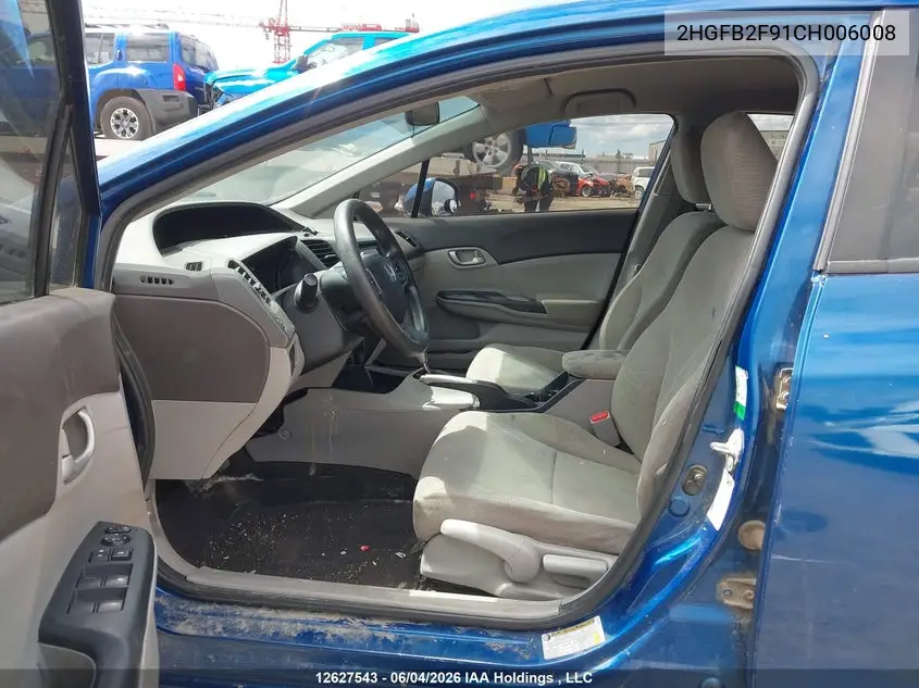 2012 HONDA CIVIC VIN 2HGFB2F91CH006008 — фото 18