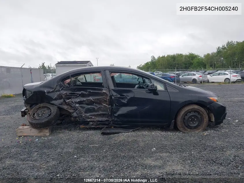 2012 HONDA CIVIC VIN 2HGFB2F54CH005240 — фото 14