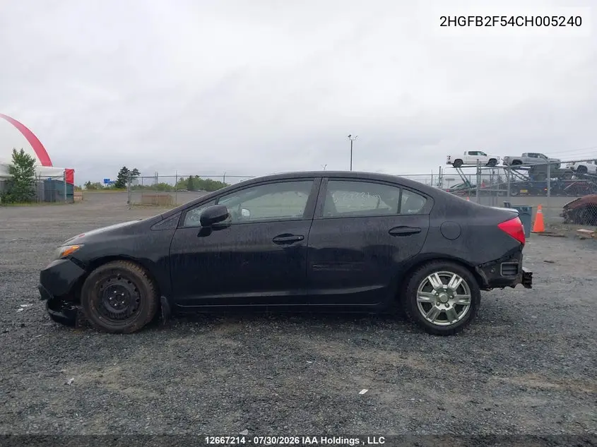 2012 HONDA CIVIC VIN 2HGFB2F54CH005240 — фото 15