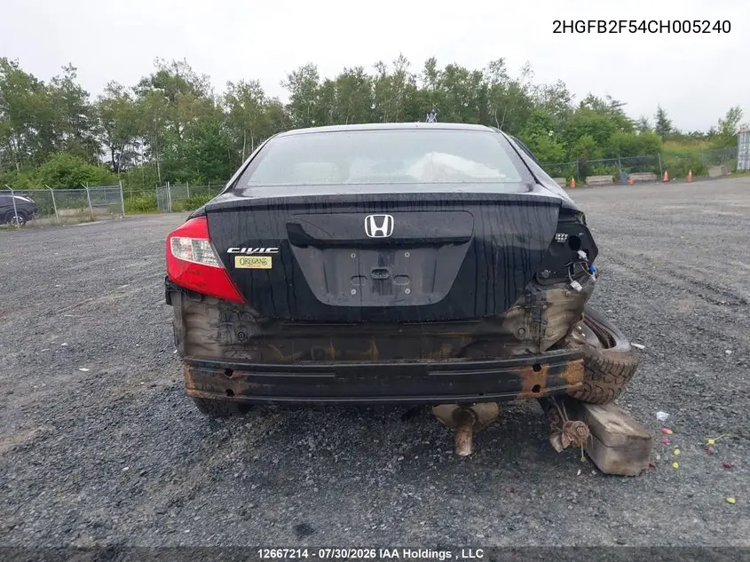 2012 HONDA CIVIC VIN 2HGFB2F54CH005240 — фото 17