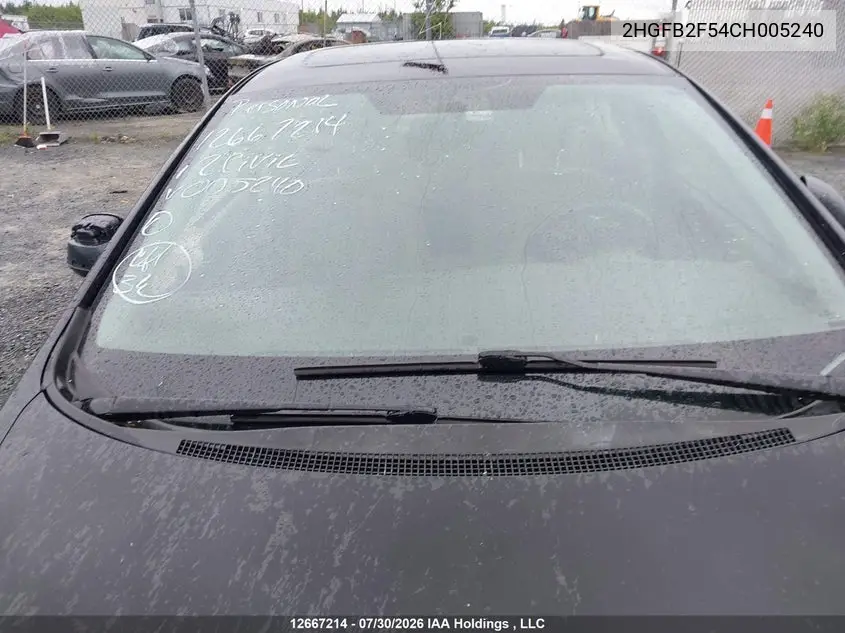 2012 HONDA CIVIC VIN 2HGFB2F54CH005240 — фото 18