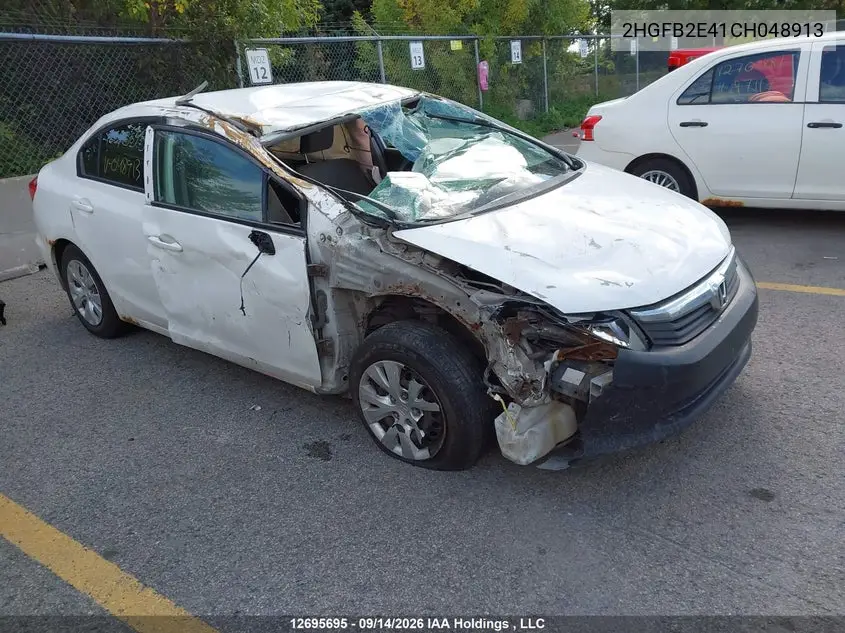 HONDA CIVIC 2012, VIN 2HGFB2E41CH048913
