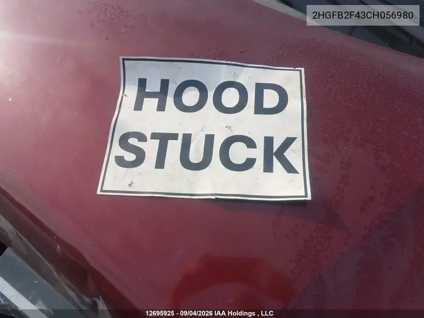 2012 HONDA CIVIC VIN 2HGFB2F43CH056980 — фото 9