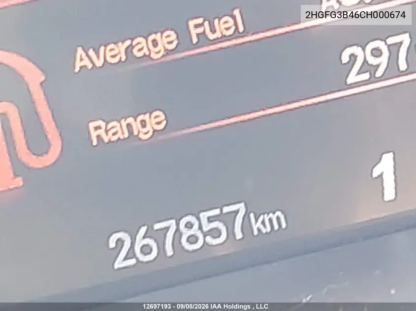 2012 HONDA CIVIC VIN 2HGFG3B46CH000674 — фото 15