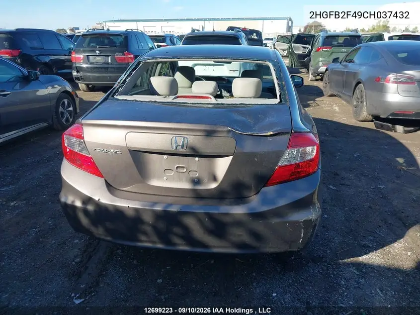 2012 HONDA CIVIC VIN 2HGFB2F49CH037432 — фото 15