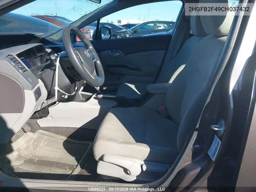 2012 HONDA CIVIC VIN 2HGFB2F49CH037432 — фото 16