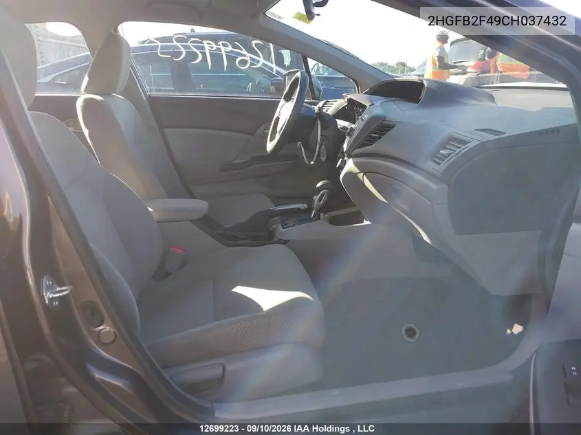 2012 HONDA CIVIC VIN 2HGFB2F49CH037432 — фото 5