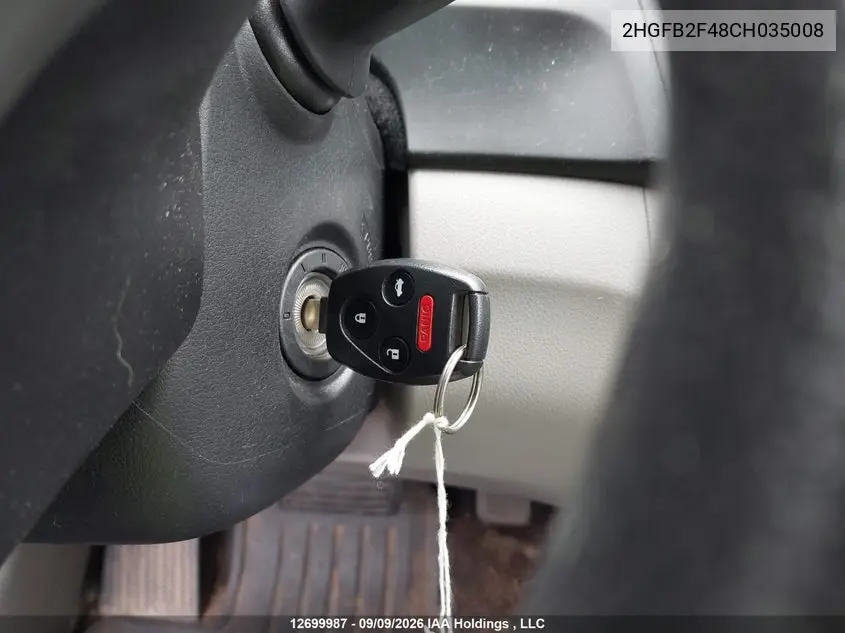 2012 HONDA CIVIC VIN 2HGFB2F48CH035008 — фото 11