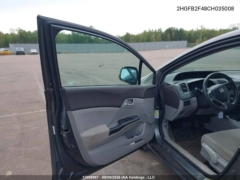 2012 HONDA CIVIC VIN 2HGFB2F48CH035008 — фото 19