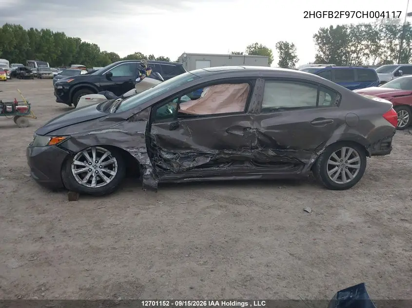 2012 HONDA CIVIC VIN 2HGFB2F97CH004117 — фото 14