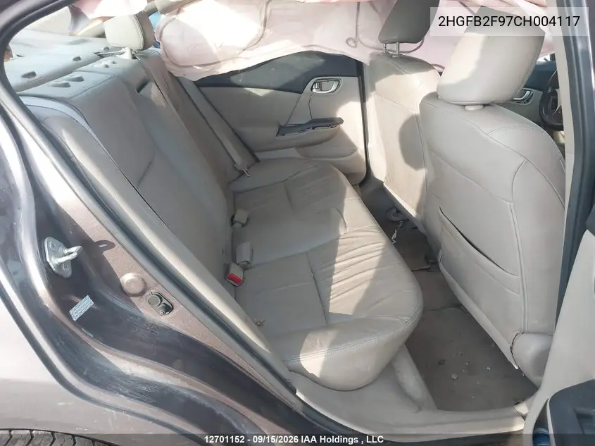 2012 HONDA CIVIC VIN 2HGFB2F97CH004117 — фото 8