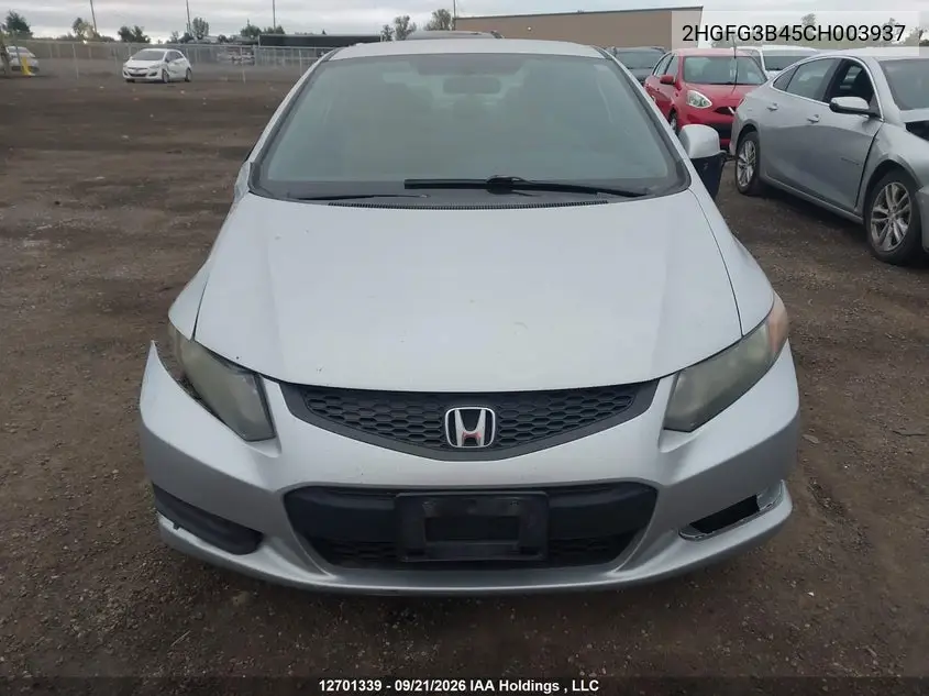 2012 HONDA CIVIC VIN 2HGFG3B45CH003937 — фото 11