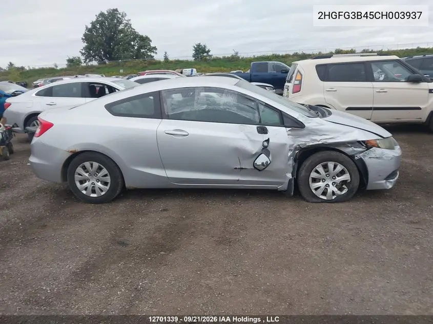 2012 HONDA CIVIC VIN 2HGFG3B45CH003937 — фото 12