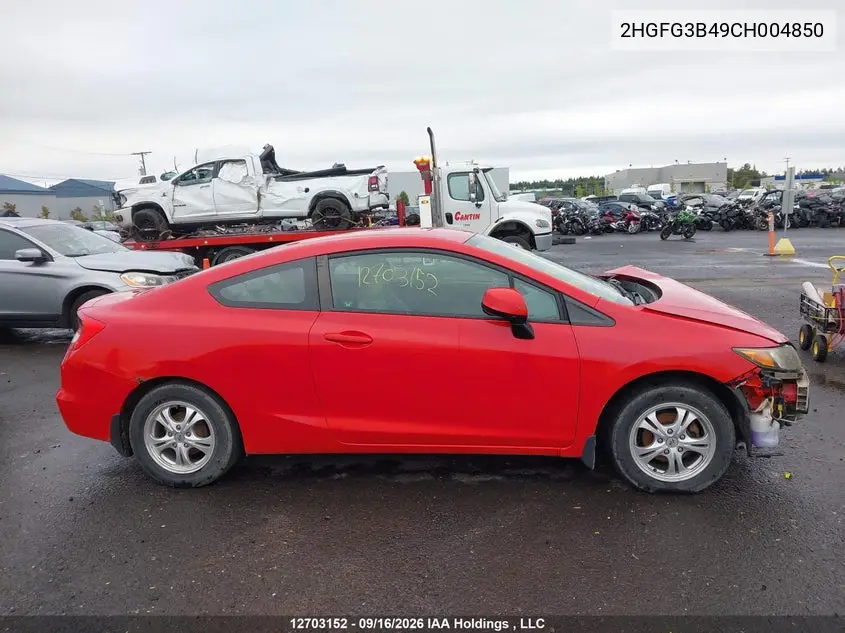 2012 HONDA CIVIC VIN 2HGFG3B49CH004850 — фото 14