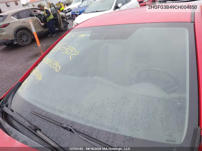 2012 HONDA CIVIC VIN 2HGFG3B49CH004850 — фото 18