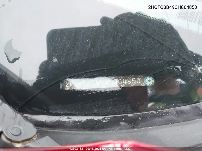 2012 HONDA CIVIC VIN 2HGFG3B49CH004850 — фото 19