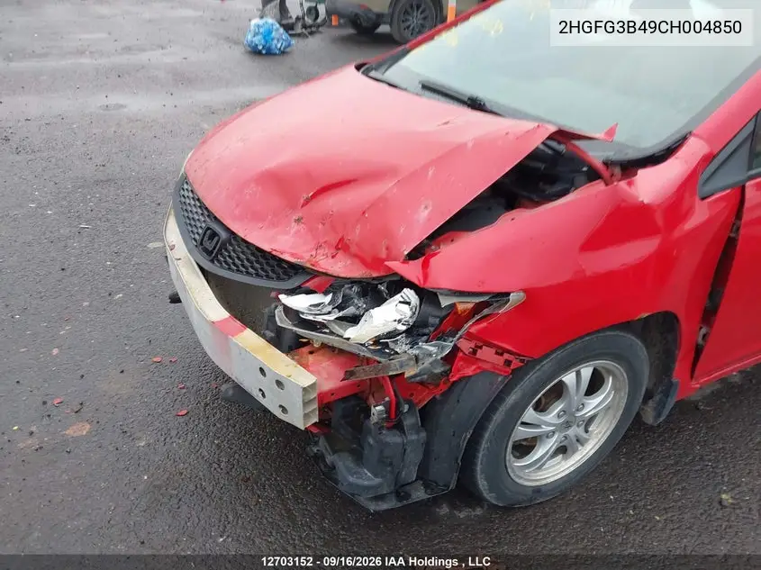 2012 HONDA CIVIC VIN 2HGFG3B49CH004850 — фото 6