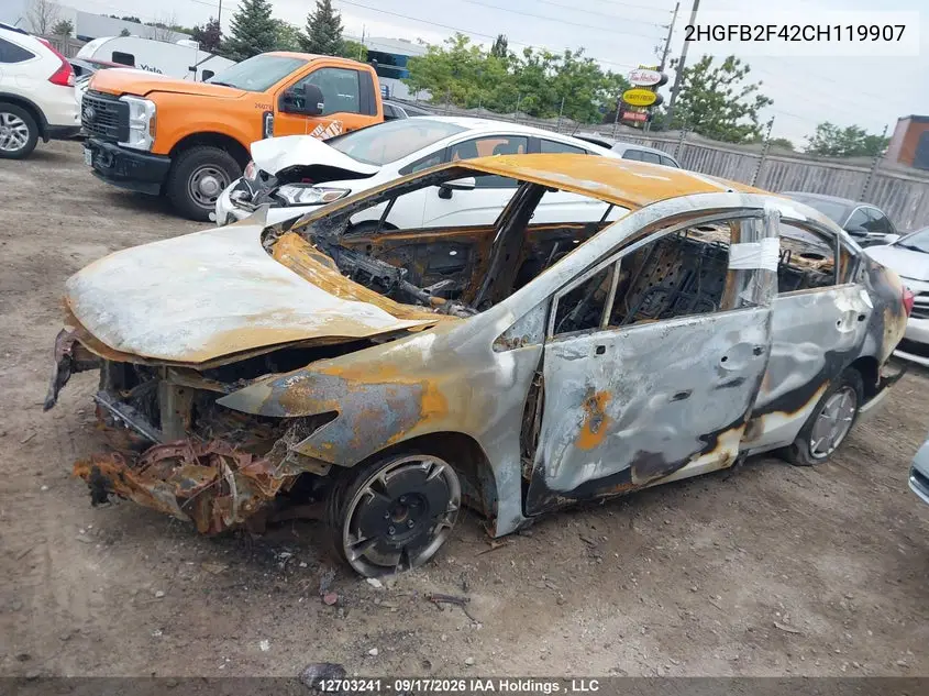 2012 HONDA CIVIC VIN 2HGFB2F42CH119907 — фото 12