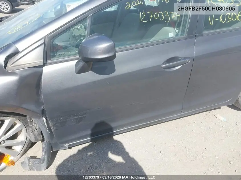 2012 HONDA CIVIC VIN 2HGFB2F50CH030605 — фото 21