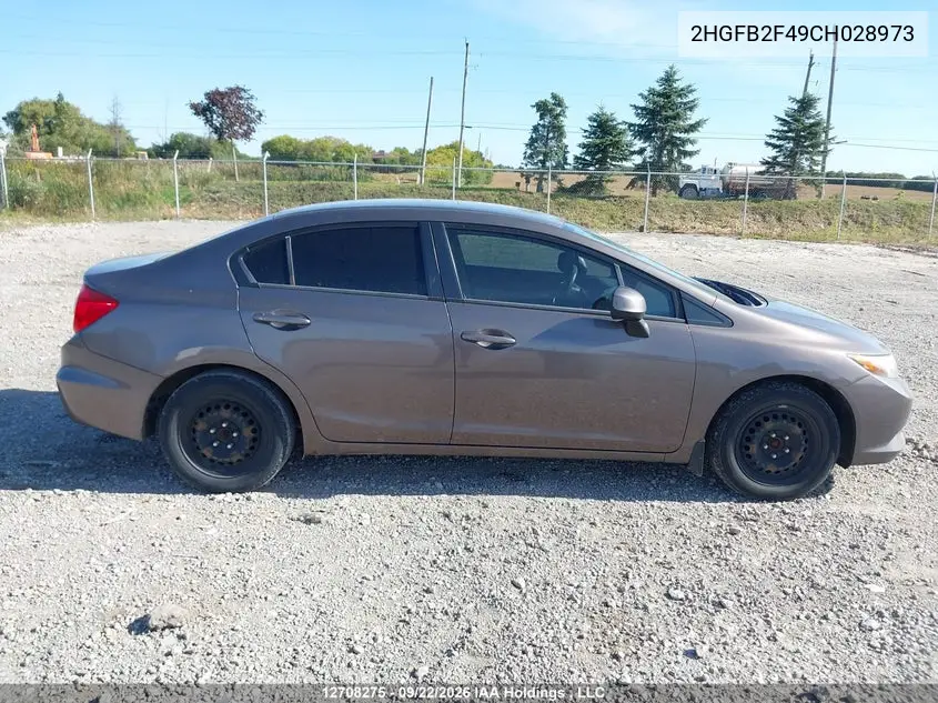 2012 HONDA CIVIC VIN 2HGFB2F49CH028973 — фото 13