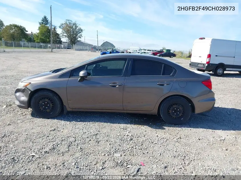 2012 HONDA CIVIC VIN 2HGFB2F49CH028973 — фото 14