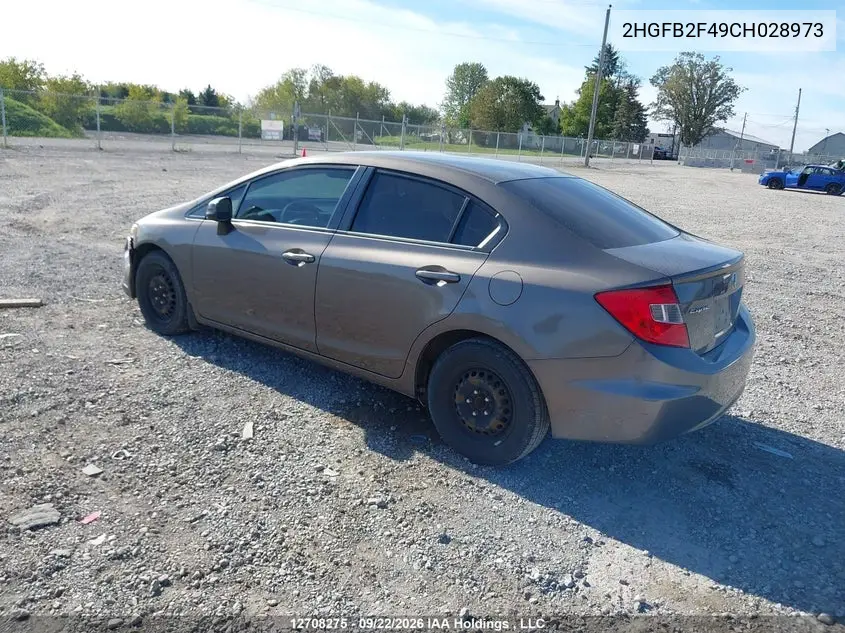 2012 HONDA CIVIC VIN 2HGFB2F49CH028973 — фото 3