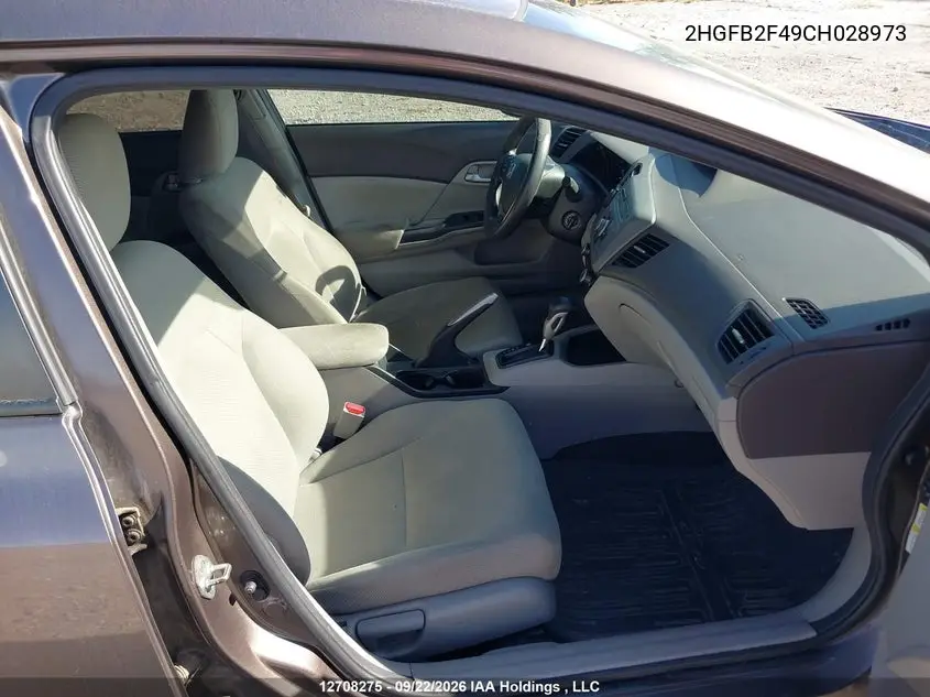 2012 HONDA CIVIC VIN 2HGFB2F49CH028973 — фото 5