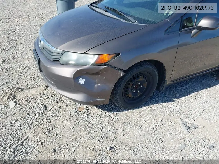 2012 HONDA CIVIC VIN 2HGFB2F49CH028973 — фото 6