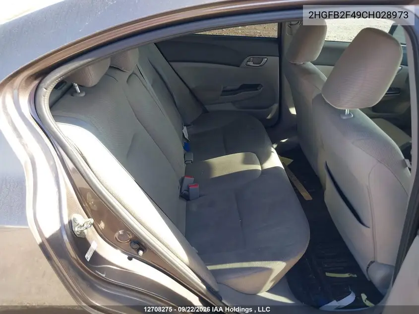 2012 HONDA CIVIC VIN 2HGFB2F49CH028973 — фото 8