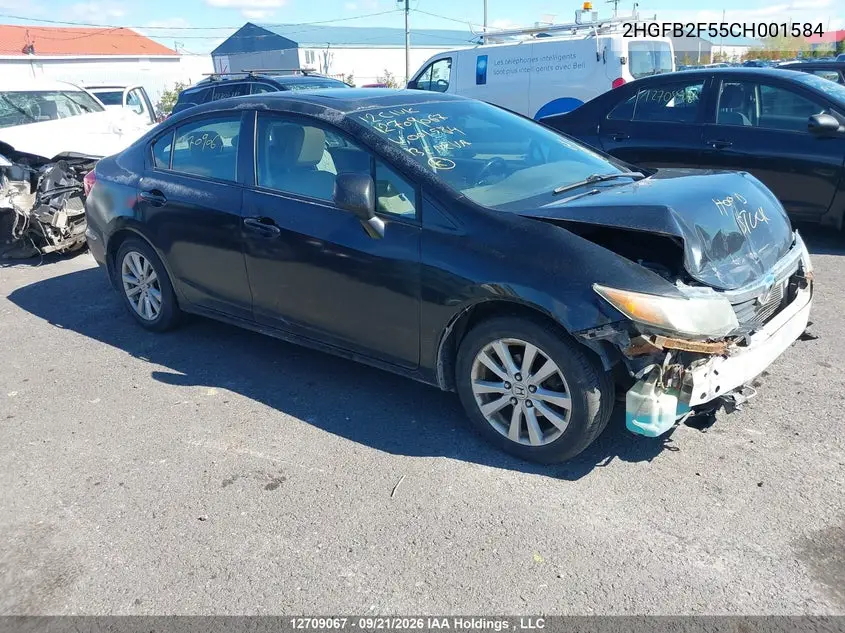 HONDA CIVIC 2012, VIN 2HGFB2F55CH001584