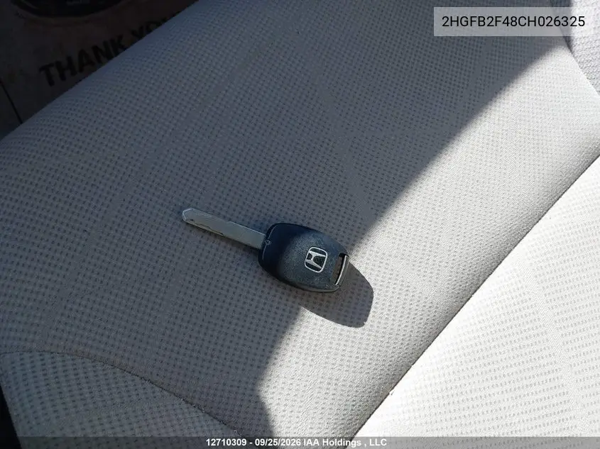 2012 HONDA CIVIC VIN 2HGFB2F48CH026325 — фото 11