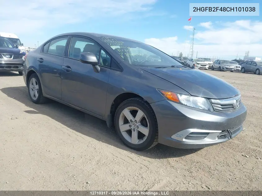 HONDA CIVIC 2012, VIN 2HGFB2F48CH101038