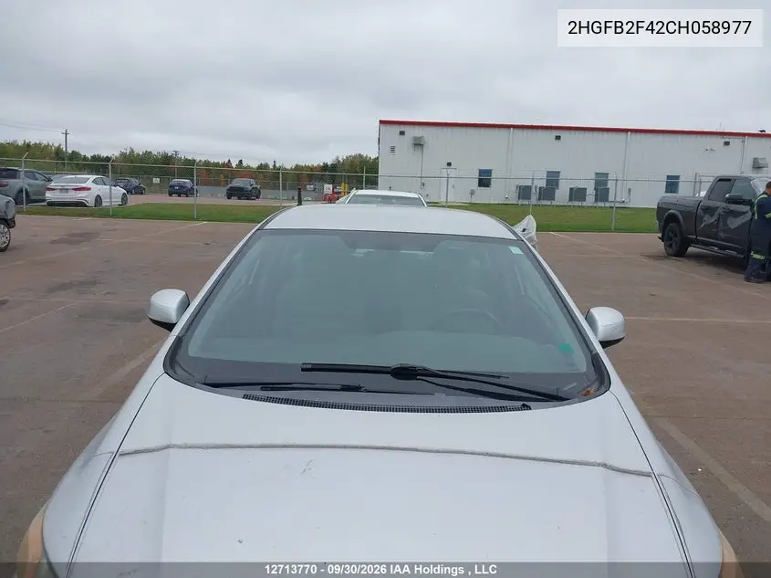 2012 HONDA CIVIC VIN 2HGFB2F42CH058977 — фото 17