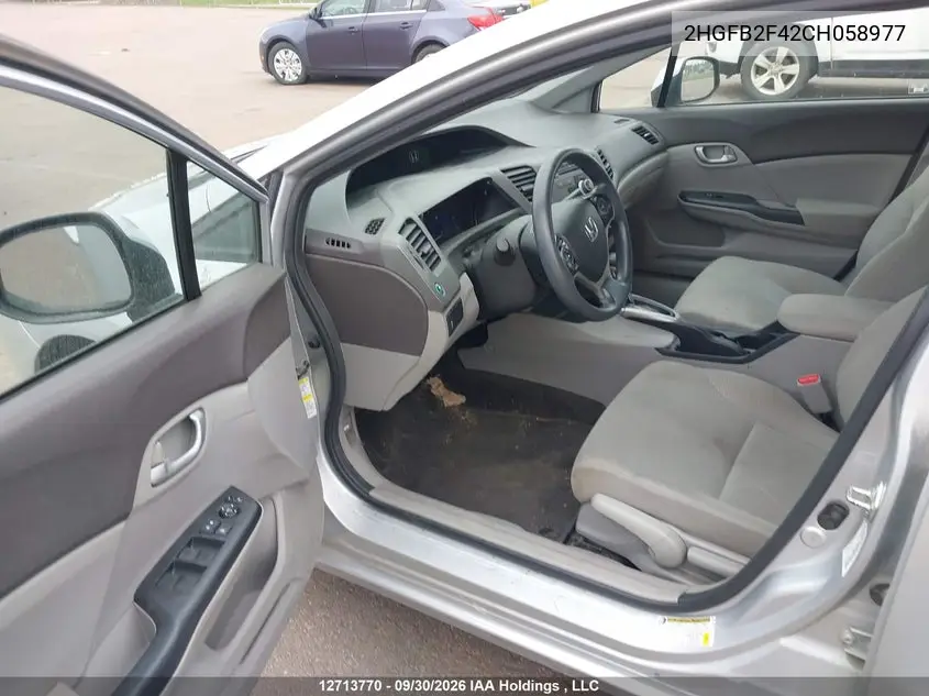 2012 HONDA CIVIC VIN 2HGFB2F42CH058977 — фото 19