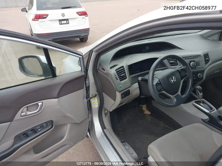 2012 HONDA CIVIC VIN 2HGFB2F42CH058977 — фото 20
