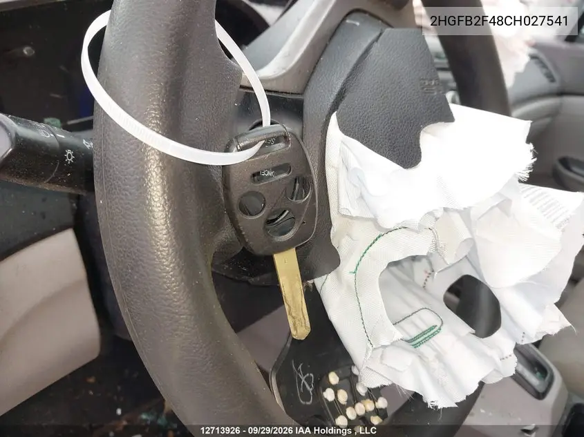 2012 HONDA CIVIC VIN 2HGFB2F48CH027541 — фото 11