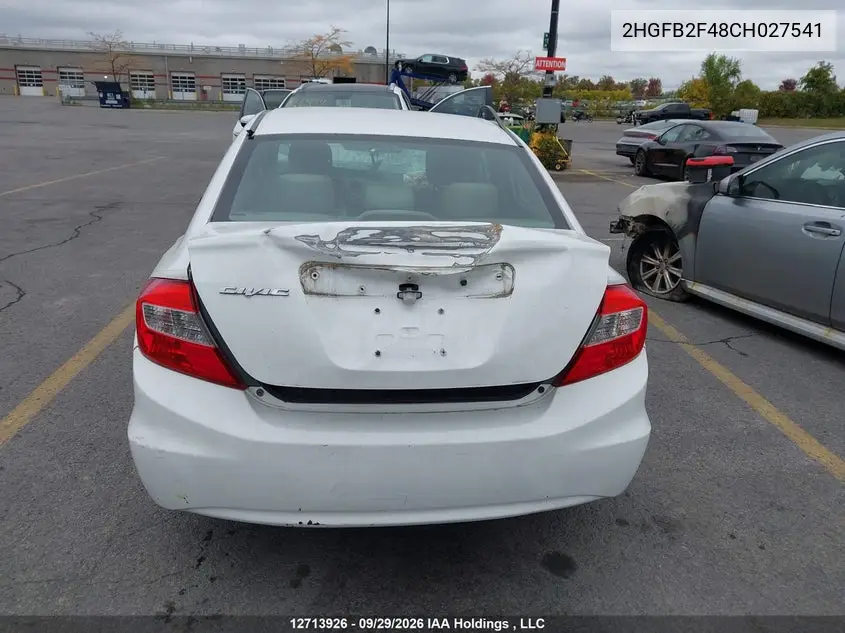 2012 HONDA CIVIC VIN 2HGFB2F48CH027541 — фото 17