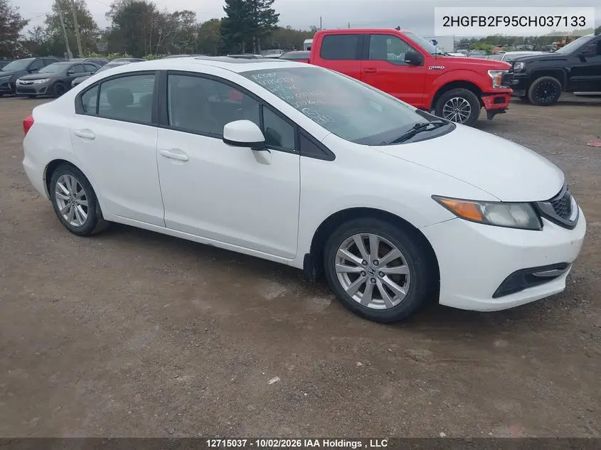 HONDA CIVIC 2012, VIN 2HGFB2F95CH037133