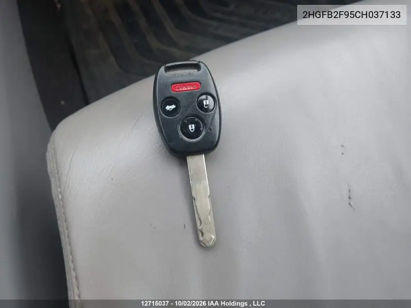 2012 HONDA CIVIC VIN 2HGFB2F95CH037133 — фото 10