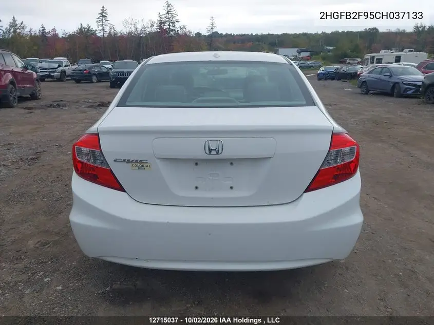 2012 HONDA CIVIC VIN 2HGFB2F95CH037133 — фото 15