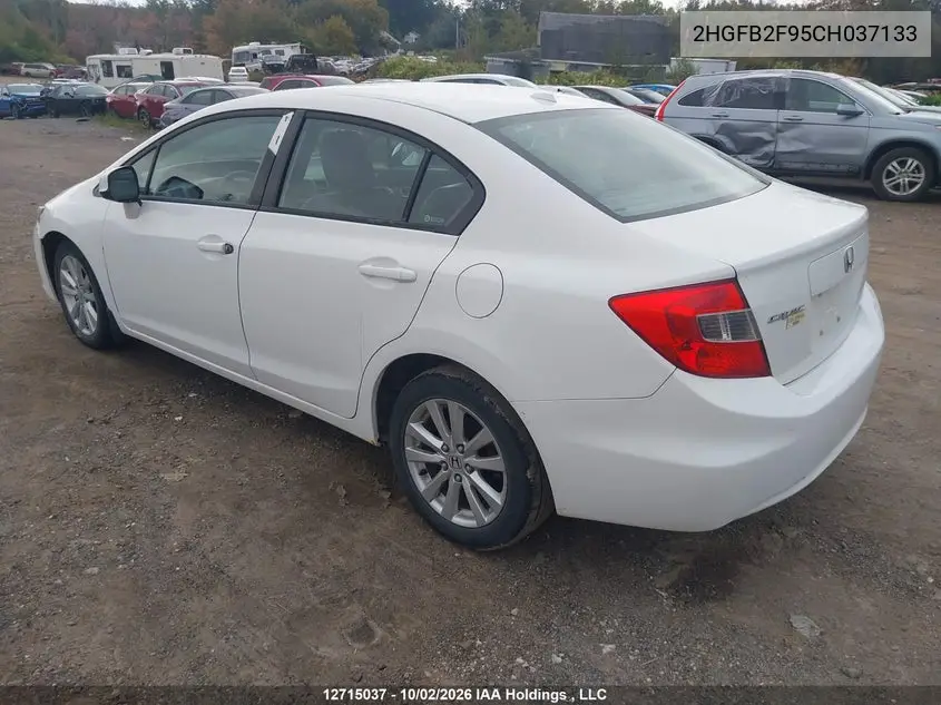 2012 HONDA CIVIC VIN 2HGFB2F95CH037133 — фото 3