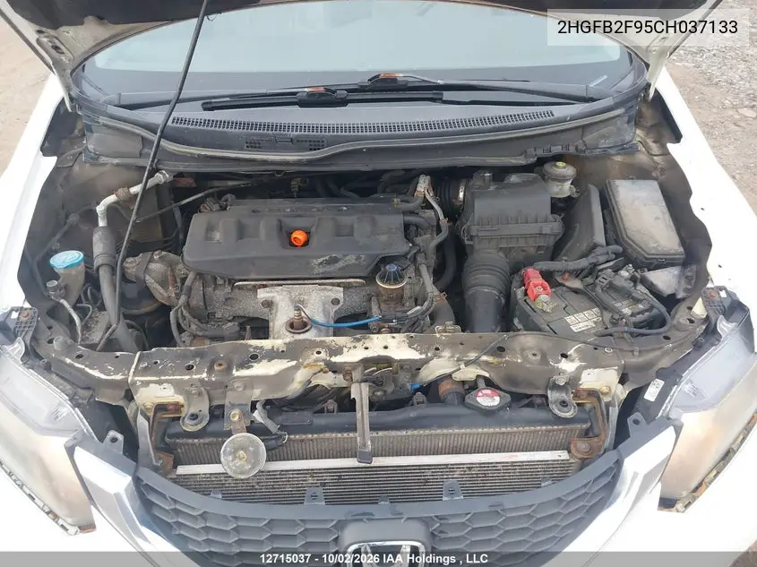 2012 HONDA CIVIC VIN 2HGFB2F95CH037133 — фото 9