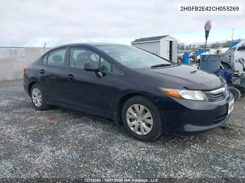 HONDA CIVIC 2012, VIN 2HGFB2E42CH055269